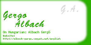 gergo albach business card